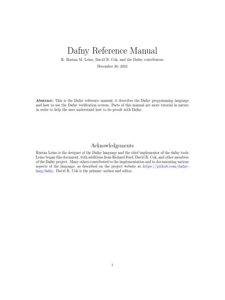 Dafny Programming Language Manual | PDF | Clause | Set (Mathematics)
