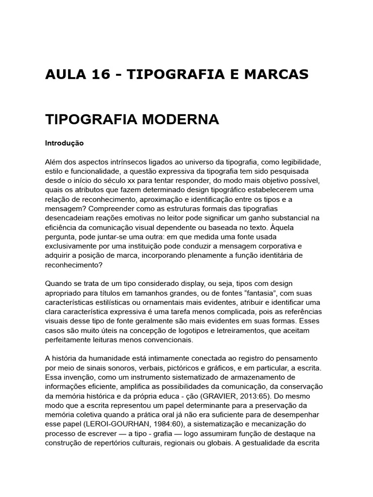 Aula 16 - Tipografia e Marcas | PDF | Tipografia | Marca