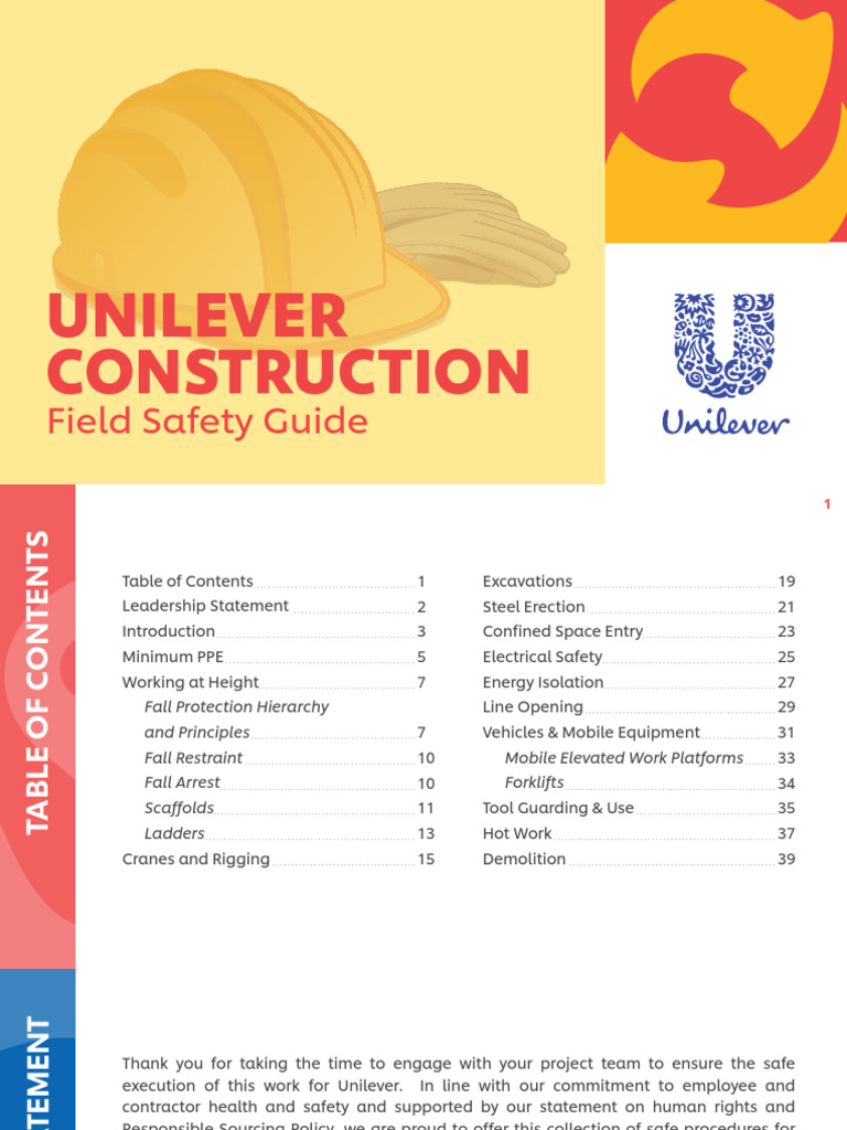 Unilever Construction Safety Guide | PDF | Working Conditions | Risk
