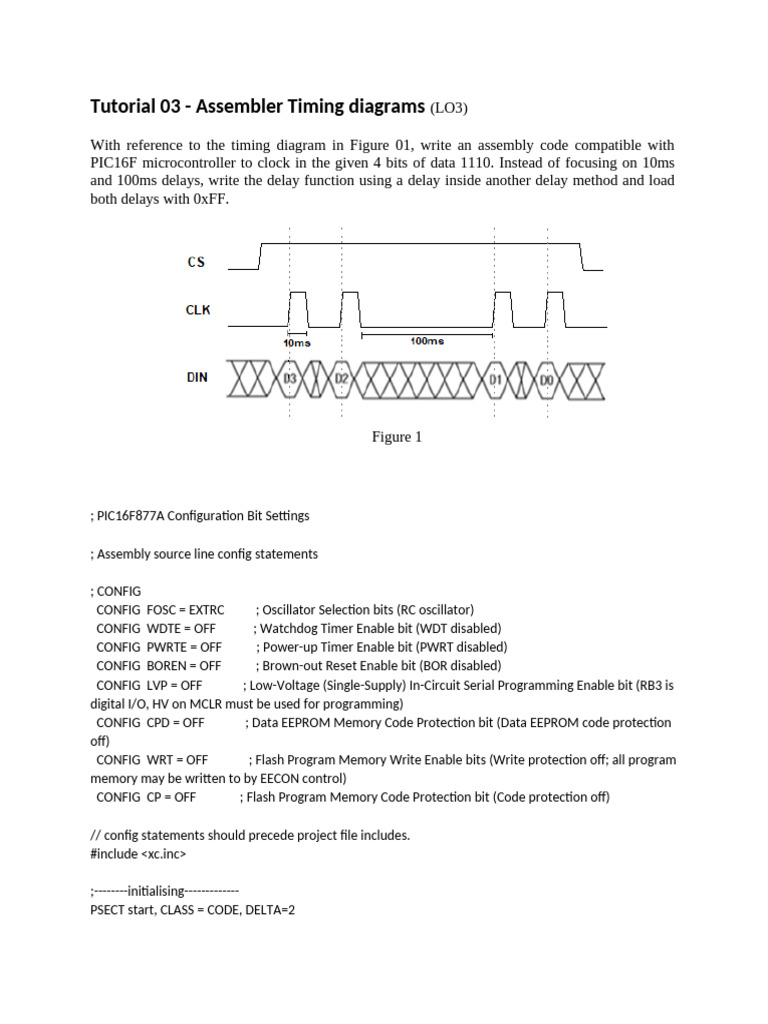 Tutorial 03 - Assembler Timing Diagrams (LO3) | PDF | Central ...