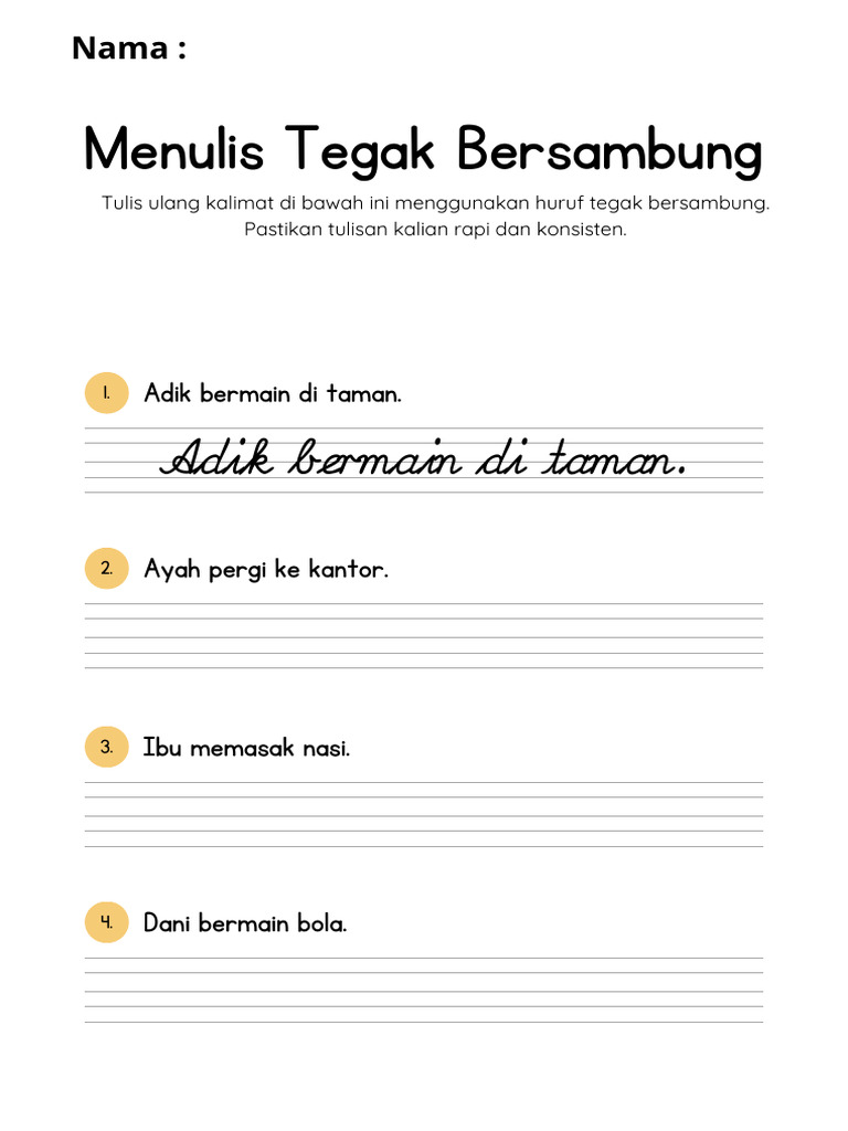 Menulis Tegak Bersambung yang Rapi | PDF