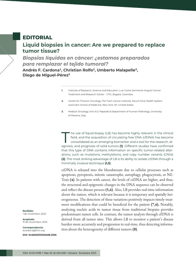 Liquid Biopsies: A New Era in Cancer Care | PDF | Biopsy | Cancer