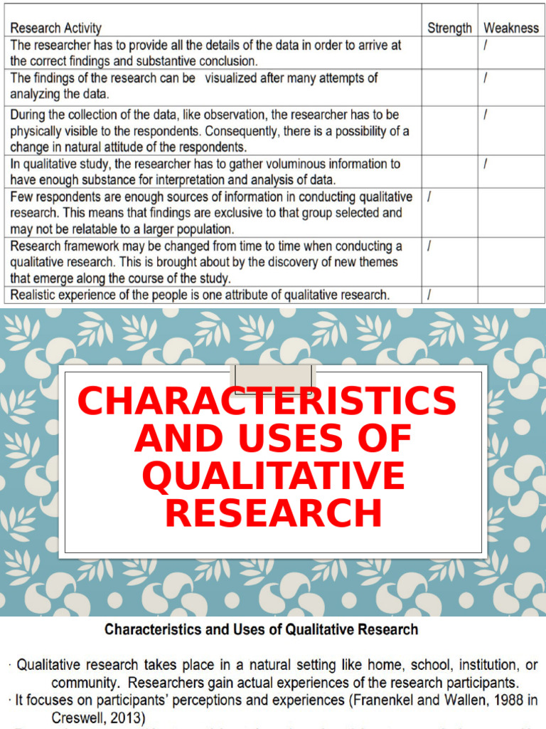 3 Characteristics, Strength and Weaknesses of Quali Research | PDF