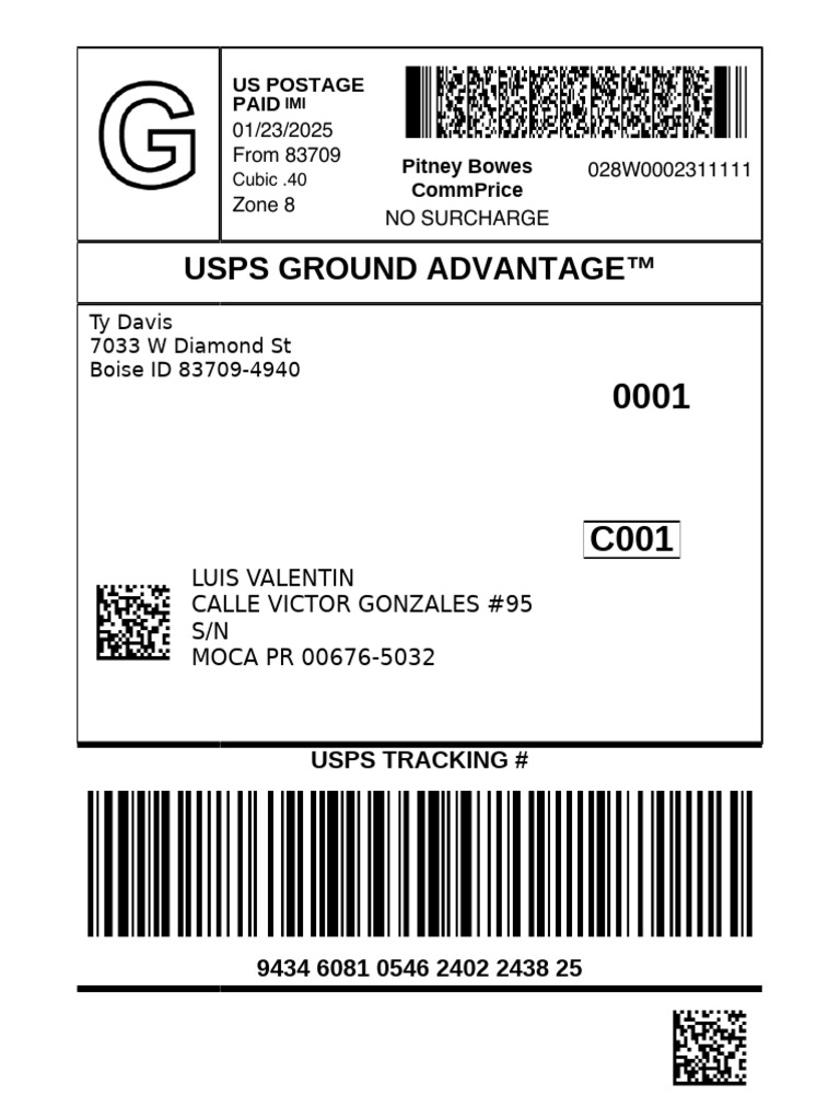 USPS Ground Advantage Shipping Label | PDF