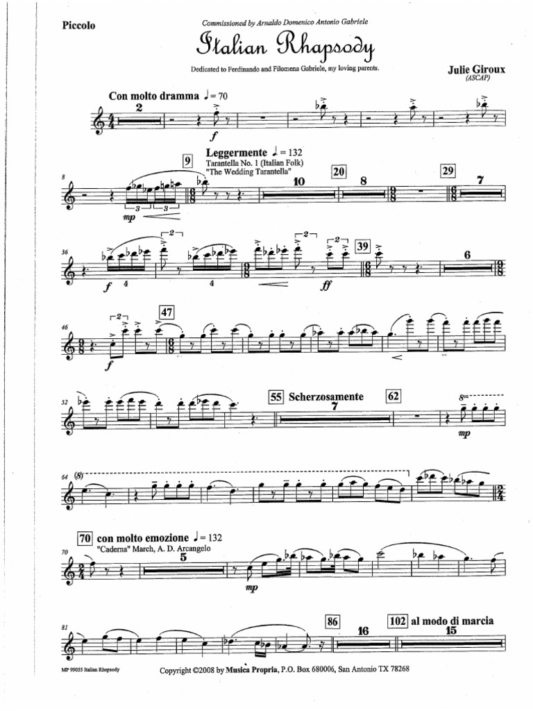 Italian Rhapsody - Giroux - Woodwinds | PDF
