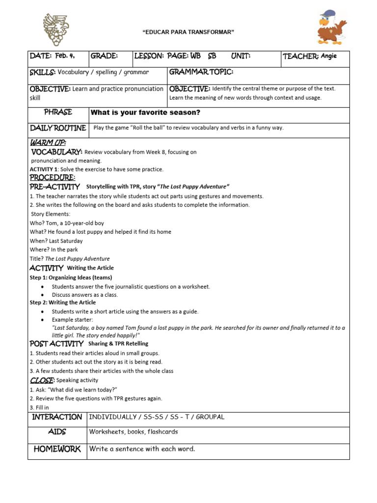 6th-GRADE-LESSON-PLAN-Feb-3-to-7 | PDF | Vocabulary | Sign Language