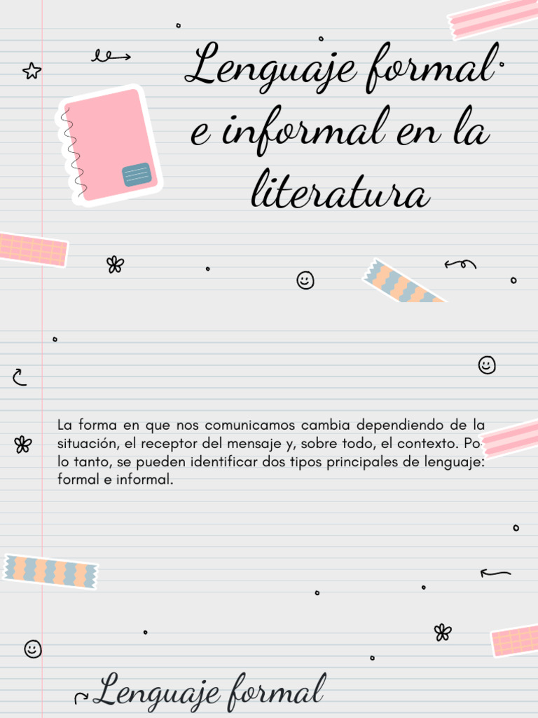 Lenguaje Formal e Informal en Literatura | PDF | Oración (Lingüística ...
