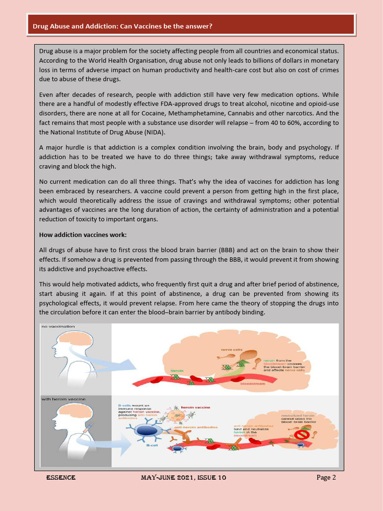 Vaccines as a Solution for Drug Addiction | PDF | Drugs | Substance Abuse