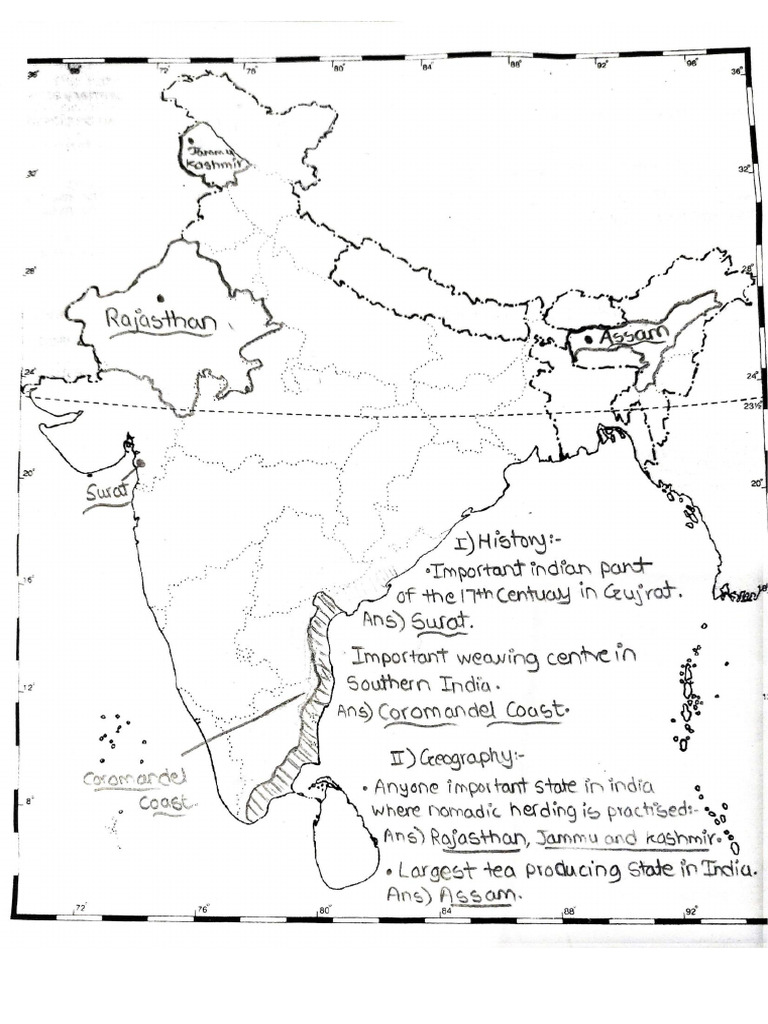Map Revision For Post Mid Exam (History and Geography) | PDF