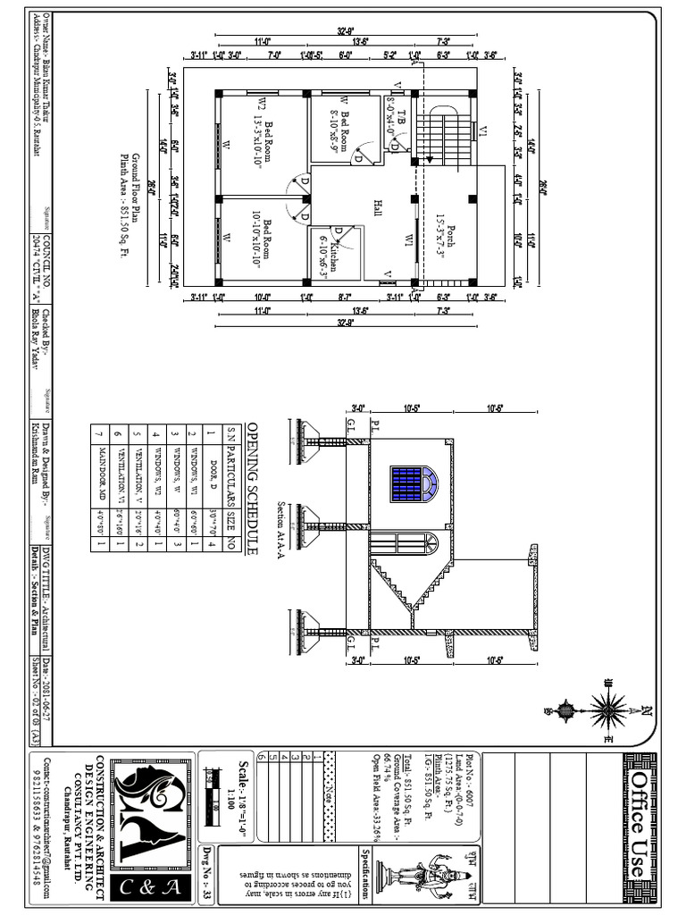 Residential Building Plan and Elevation | PDF