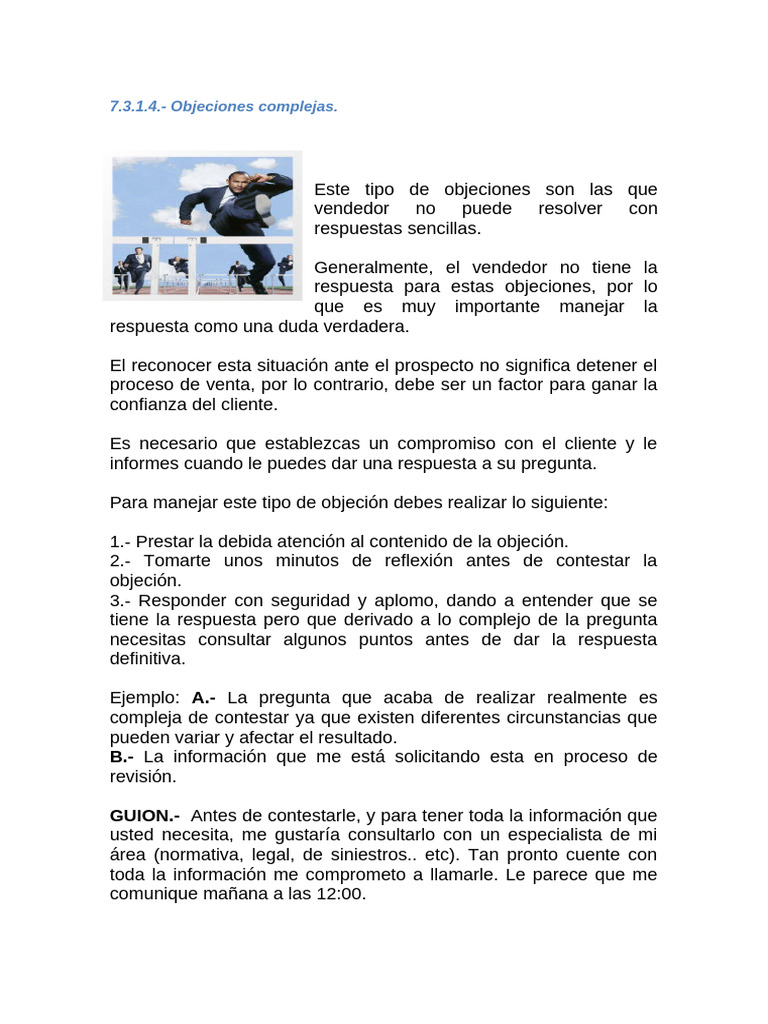 7.3.1.4 Objeciones Complejas | PDF