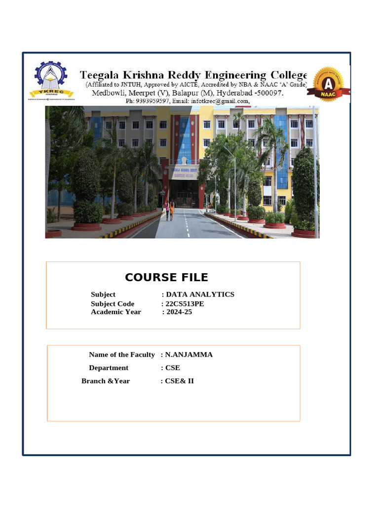 Data Analytics Course Handout 2024 29.11.24 Anjamma | PDF | Data ...