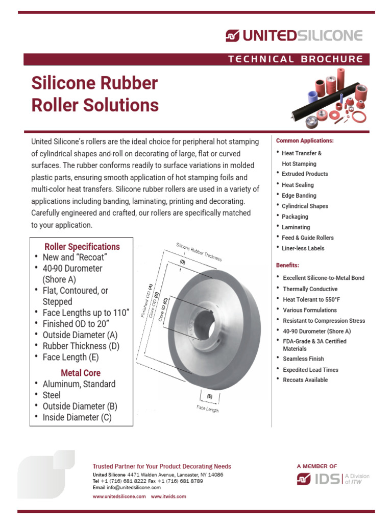 Rubber Rollers Technical | PDF | Silicone | Ultimate Tensile Strength
