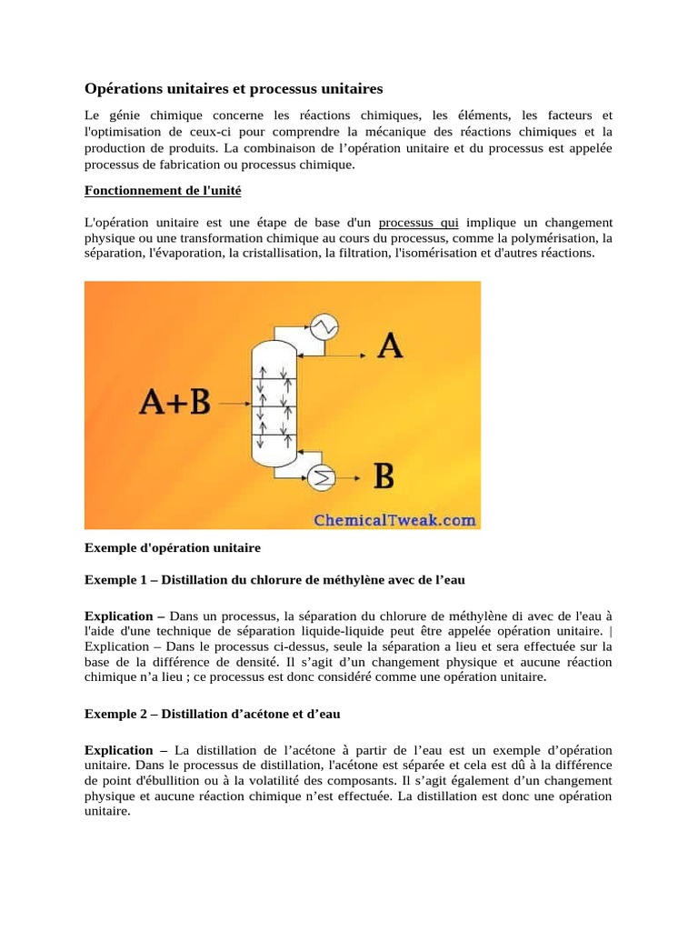 Opérations et processus unitaires en chimie | PDF | Hydrogène | Chimie