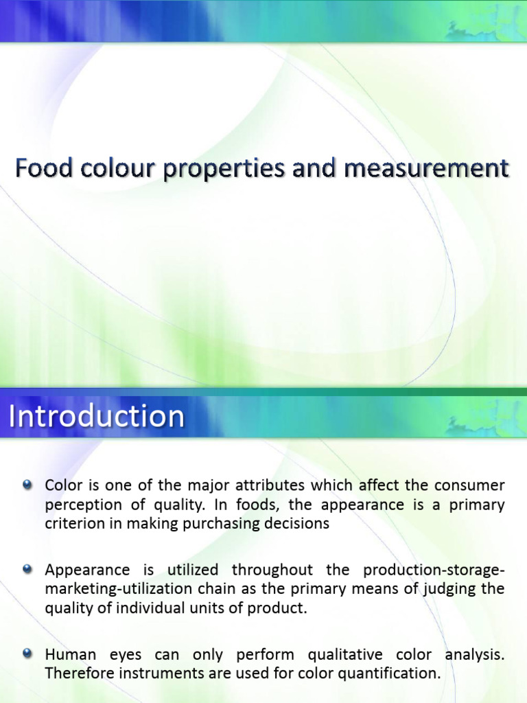 Color Measurement in Food Quality | PDF | Color | Spectrophotometry