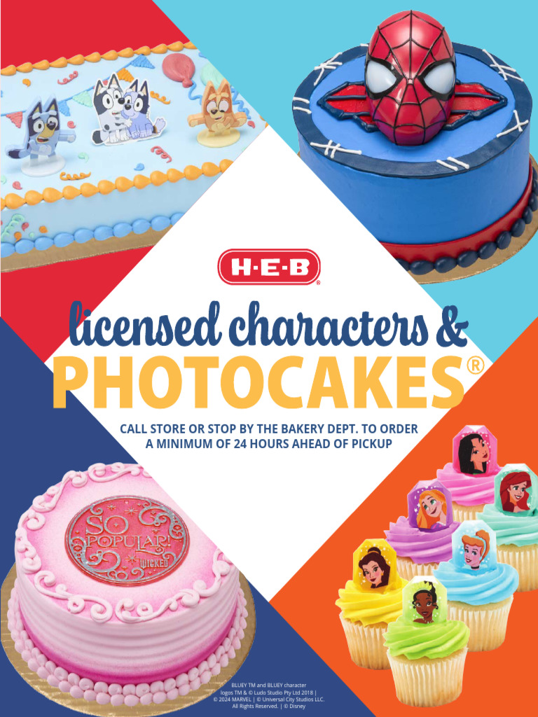 H-E-B Themed Cake Catalog 2024 | PDF | Cakes | Copyright