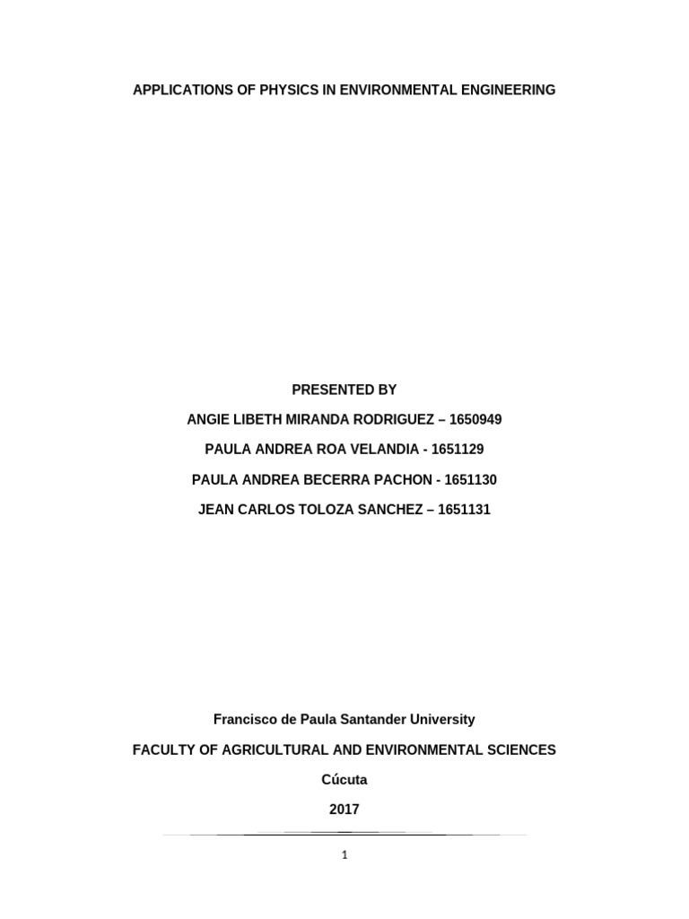 Applications of Physics in Environmental Engineering | PDF | Physics ...