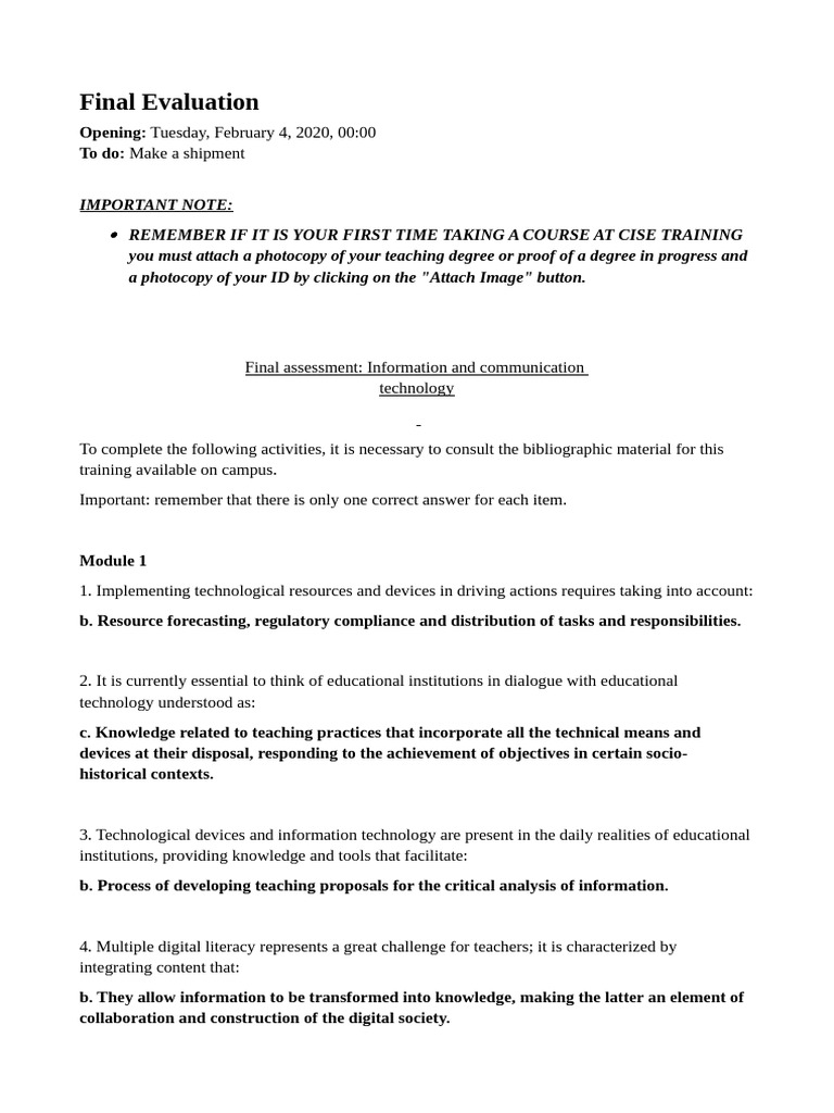 Final Evaluation: ICT in Education | PDF | Information | Software