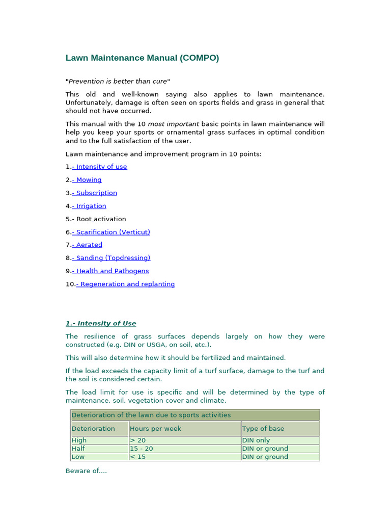 Essential Lawn Maintenance Guide | PDF | Soil | Lawn