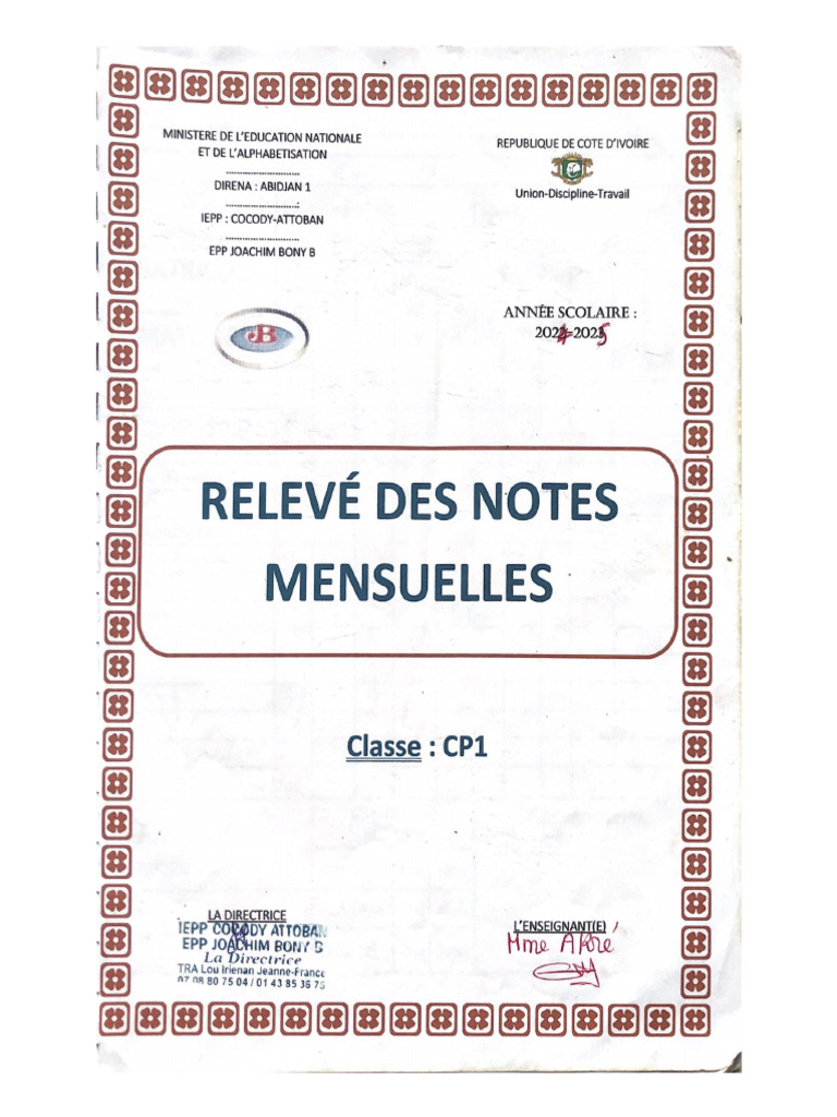 Relevé Des Notes | PDF