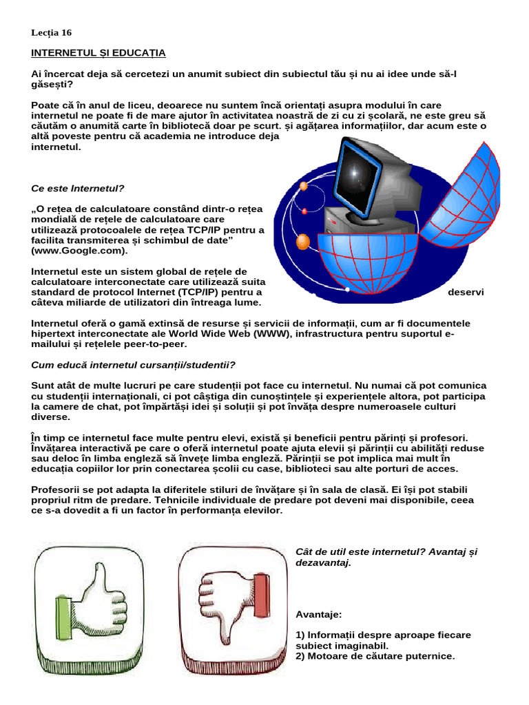 Internetul Și Educația | PDF