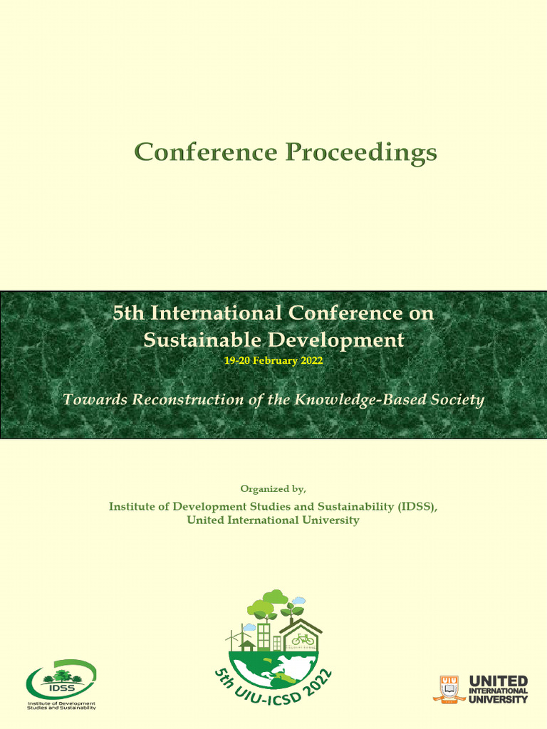 5th Int'l Conference on Sustainable Development Proceedings | PDF ...