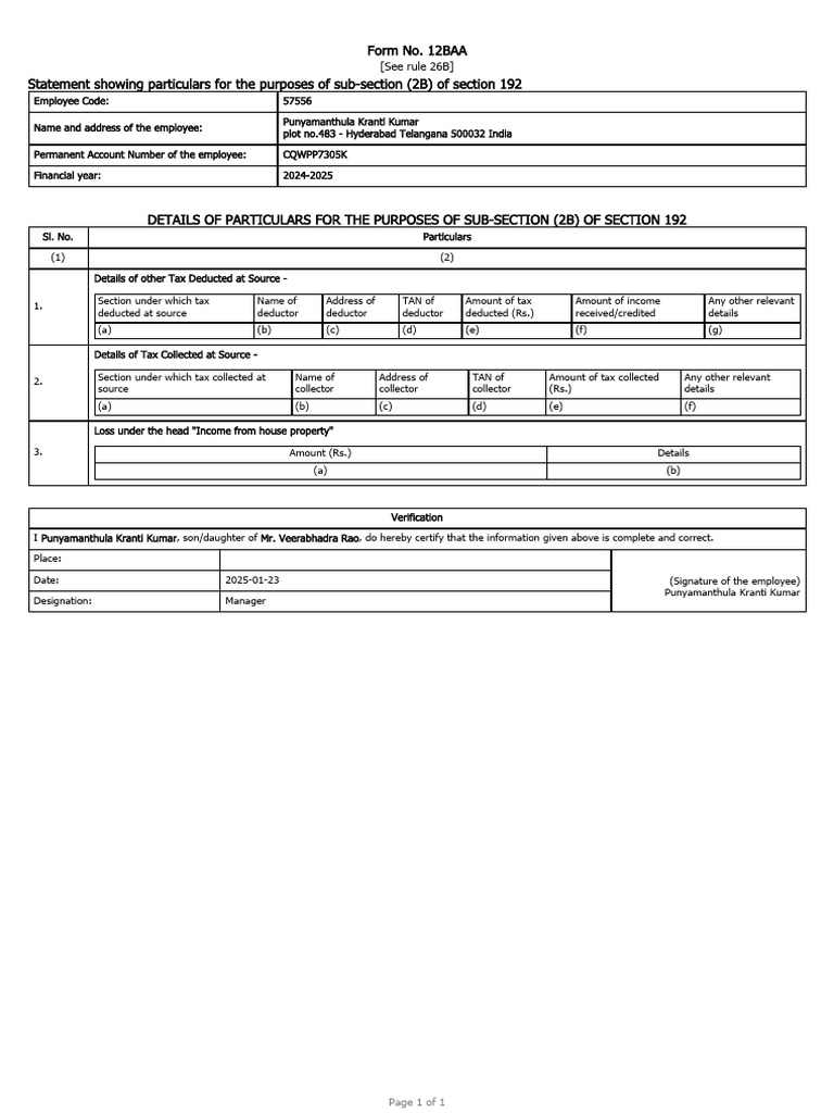Form12BAA | PDF | Taxes | Government Finances