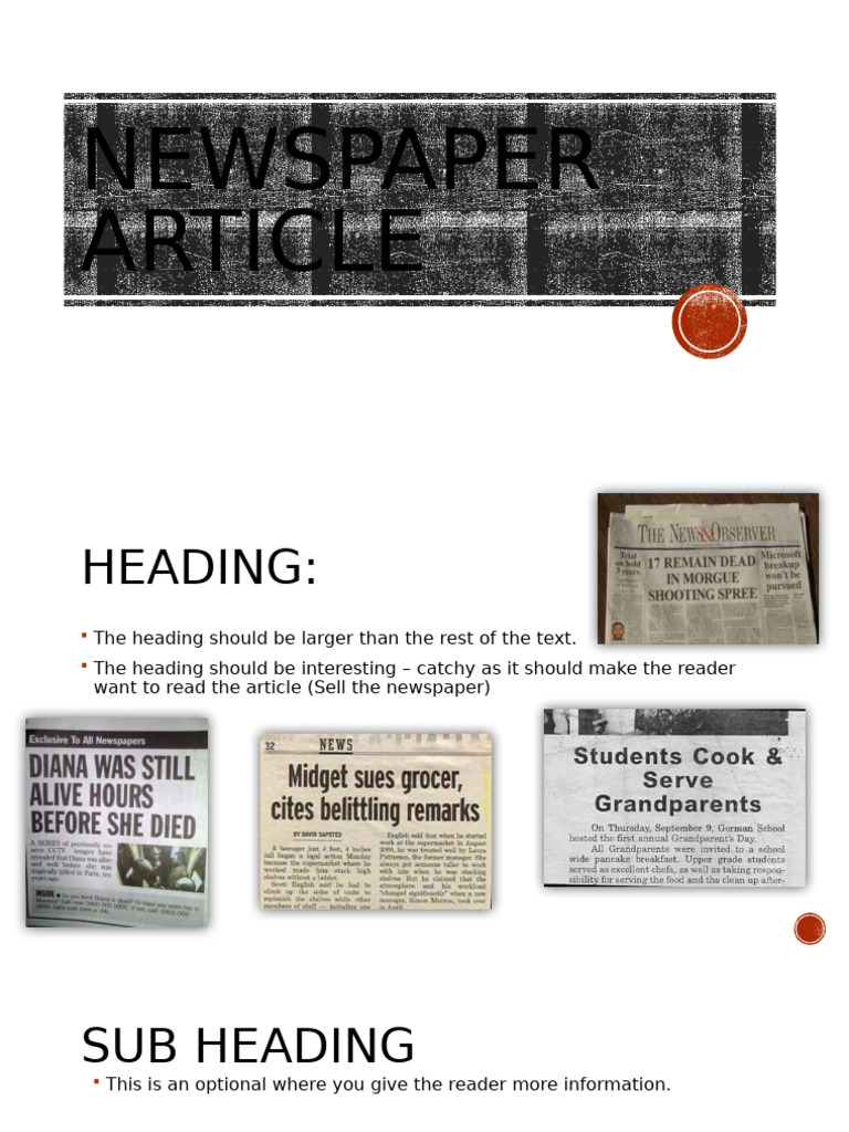 How to Write a Newspaper Article | PDF