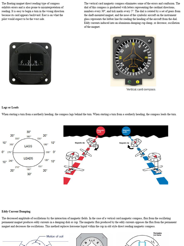 Vertical Card Compass Errors Explained | PDF | Compass | Force