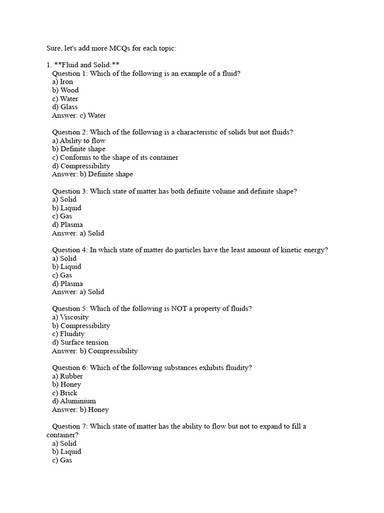 Fluid Mechanics MCQs for Engineers | PDF | Buoyancy | Viscosity