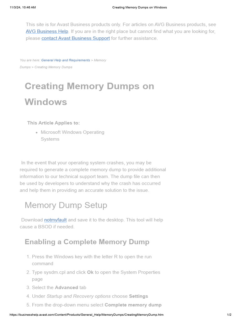Creating Memory Dumps on Windows | PDF | Microsoft Windows | File ...