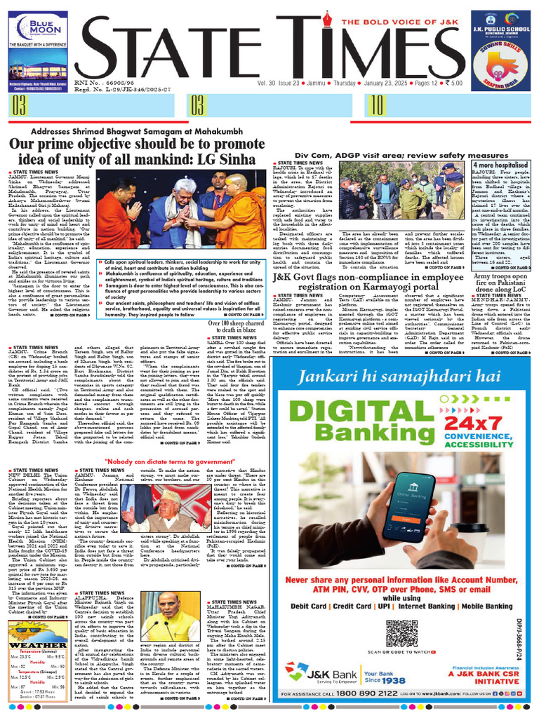 Unity and Health Measures in Jammu | PDF