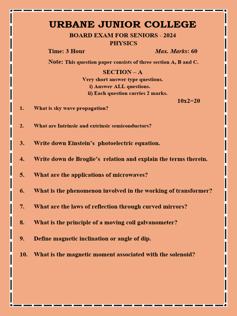 Urb Sr Ipe 2018-2024 Question Papers | PDF | Inductor | Waves