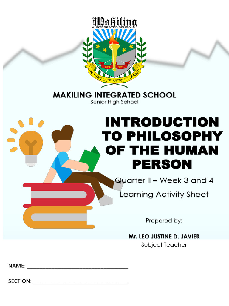 Philosophy of the Human Person Guide | PDF | Cognitive Science | Human ...