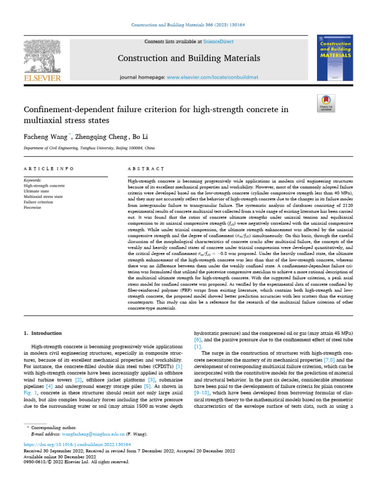 Confinement Failure in High-Strength Concrete | PDF | Strength Of ...