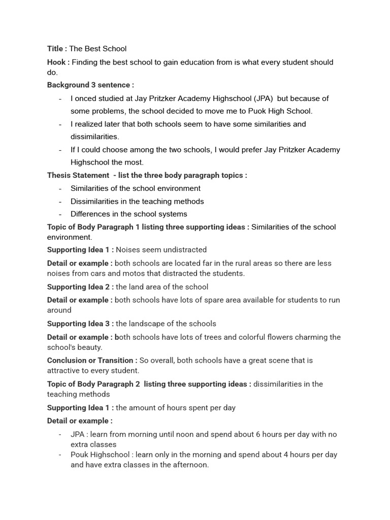 School Comparison for Students | PDF
