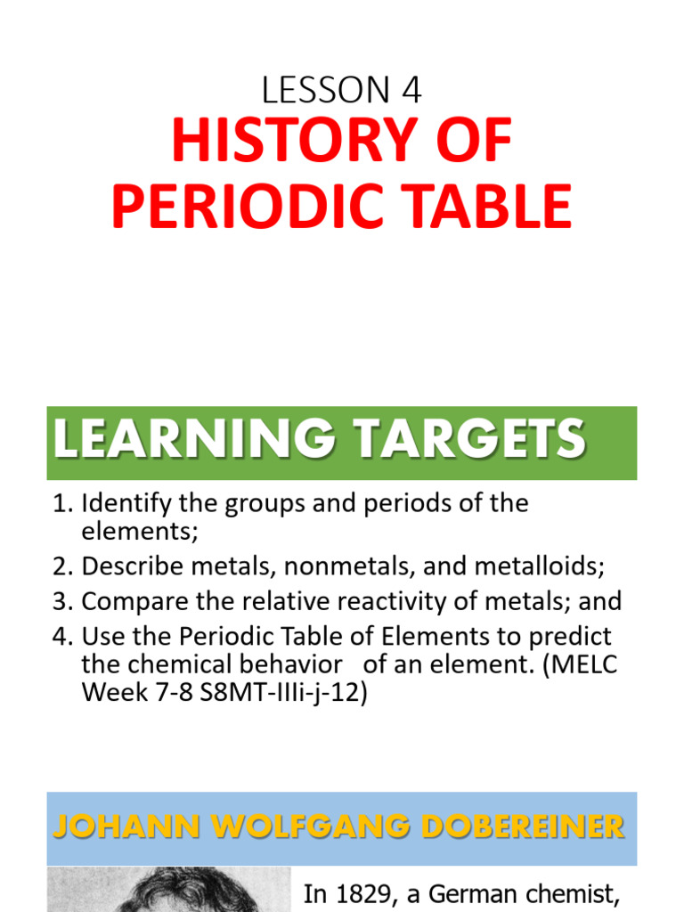 History and Structure of the Periodic Table | PDF | Periodic Table ...