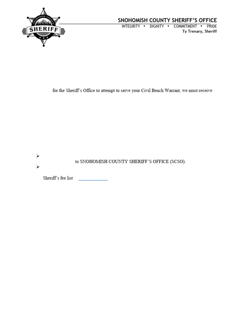 Civil Bench Warrant Intake Form | PDF