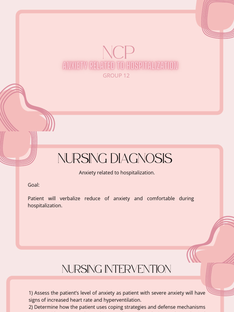 Nursing Interventions for Hospital Anxiety | PDF