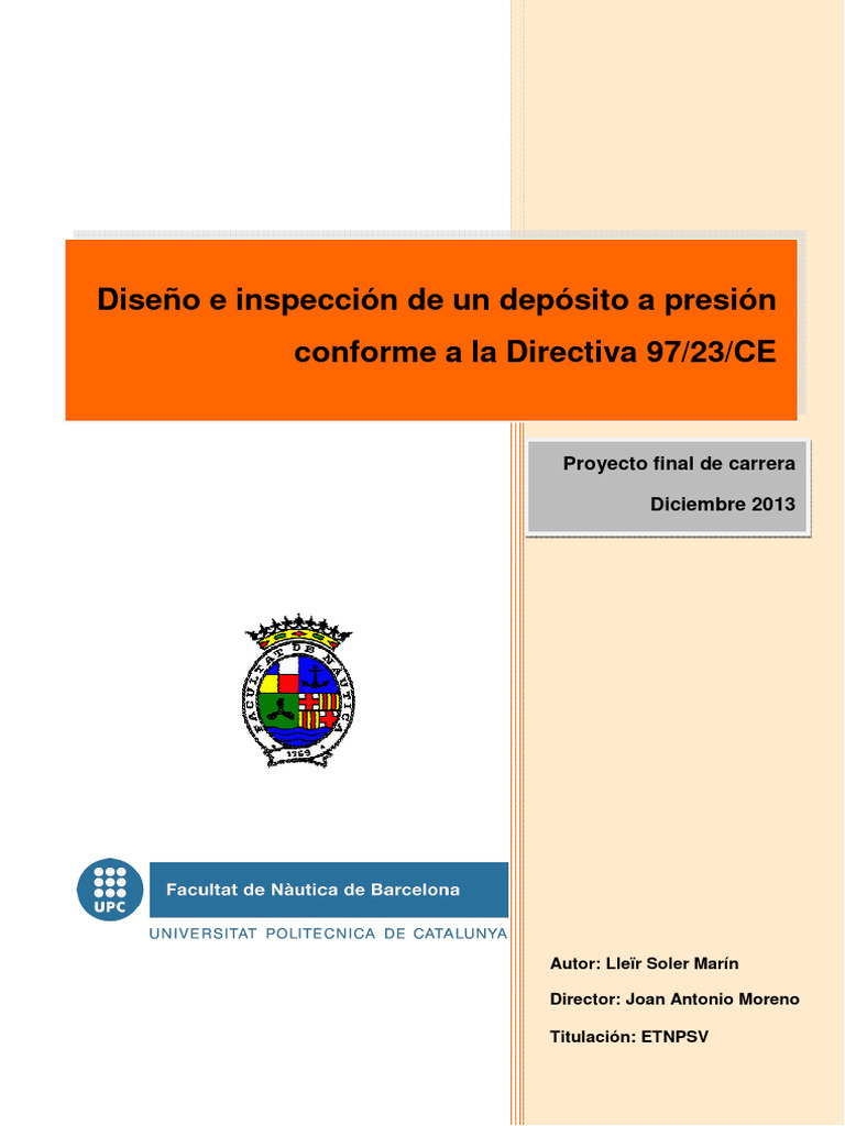 DISEÑO E INSPECCION DEPOSITO PRESION DIRECTIVA 97-23-CE | PDF ...
