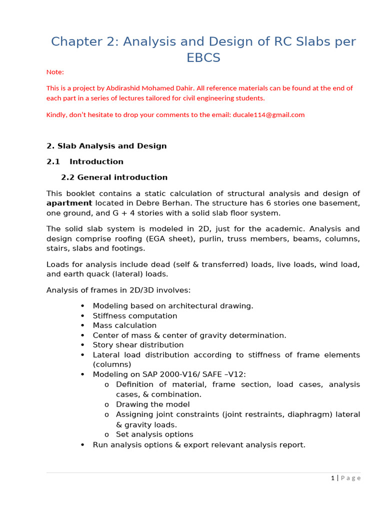 RC Slab Design Analysis for Apartments | PDF | Structural Load | Beam ...