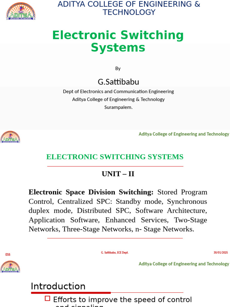 Electronic Switching Systems Overview | PDF | Computer Engineering ...