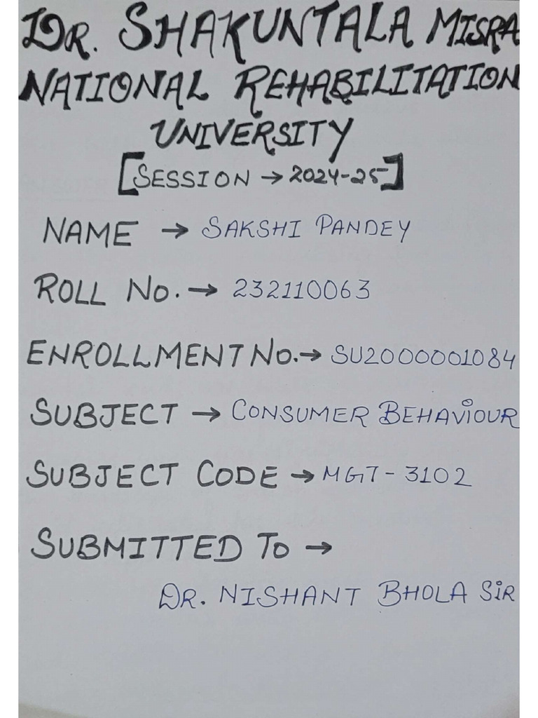 MGT 3102 Consumer Behaviour | PDF