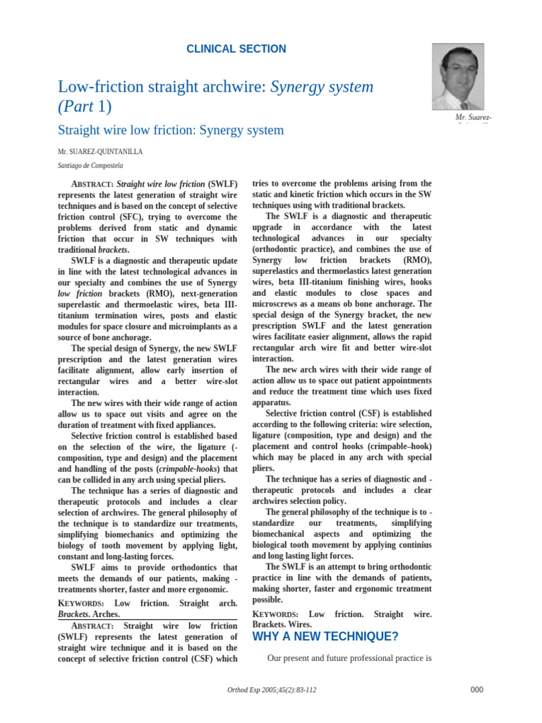 09062010150958 Art01 Dr. Suarez Synergy SWLF | PDF | Orthodontics ...