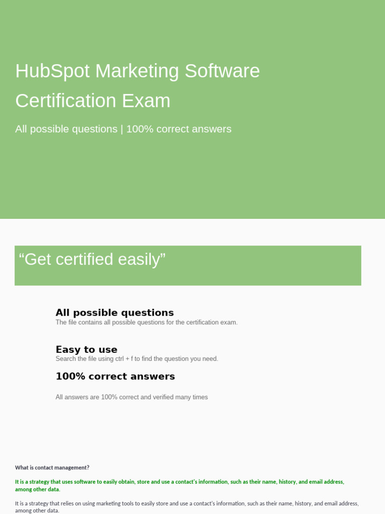 HubSpot Marketing Exam: True/False Questions | PDF | Internet | World ...