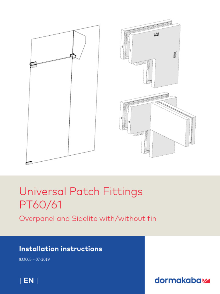 PT60/61 Universal Patch Fittings Guide | PDF | Screw | Door