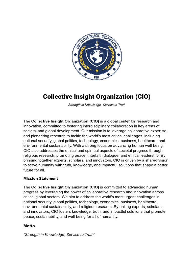 Collective Insight Organization Overview | PDF | Sustainability ...