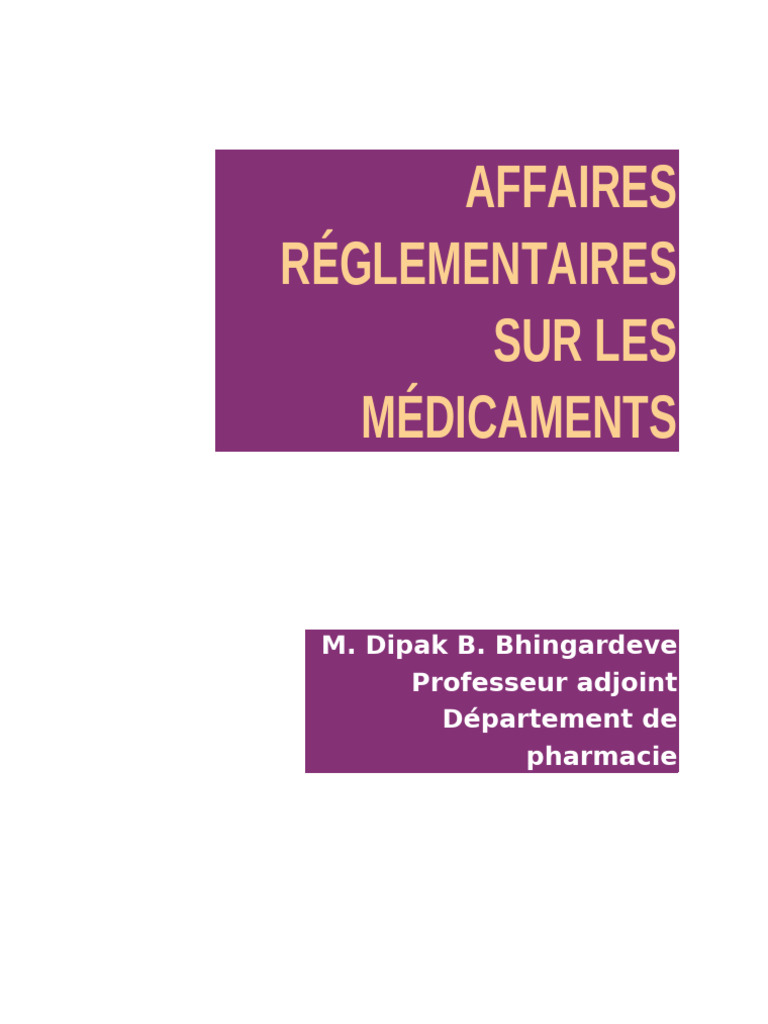 Affaires Réglementaires PDF | PDF | Industrie pharmaceutique | Essai ...