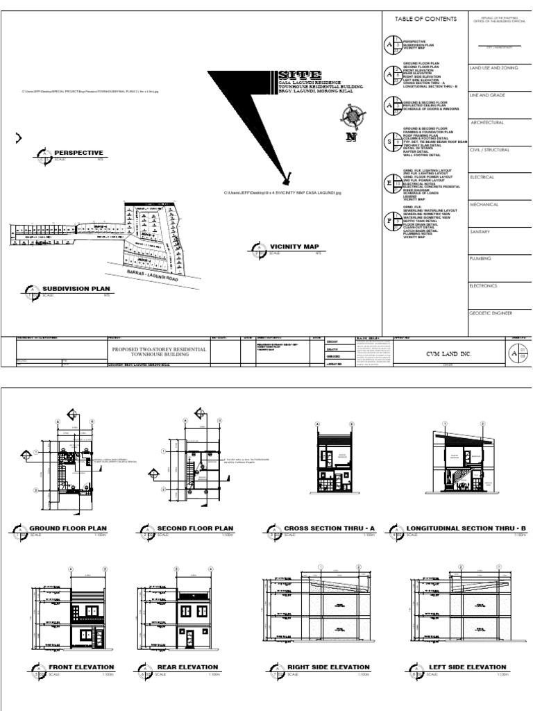 Casa Lagundi Townhouse Plans | PDF | Building Engineering | Civil ...