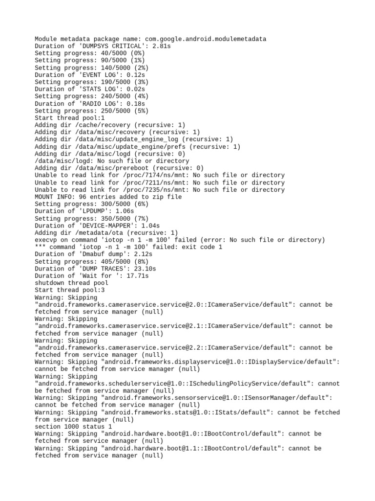Android Module Metadata Dump Log | PDF | Software Development ...